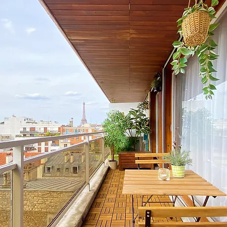 Cosy Flat With The View Of Eiffel Tower شقة باريس